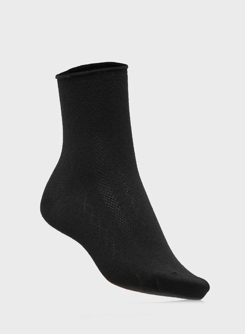 Ginger 2PK Pointelle Crew Socks