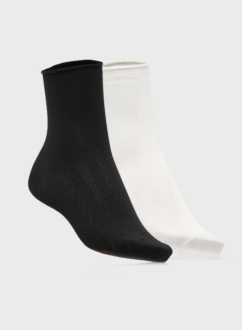 جينجر جوارب بياقة دائرية بنقشة نقطية عبوة من قطعتين - Image 1