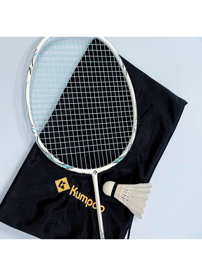 Kumpoo Badminton Racket K520 Upgraded Version, Xunfeng Full Carbon 4u Balanced Racket, K520pro Pearl White - Image 1