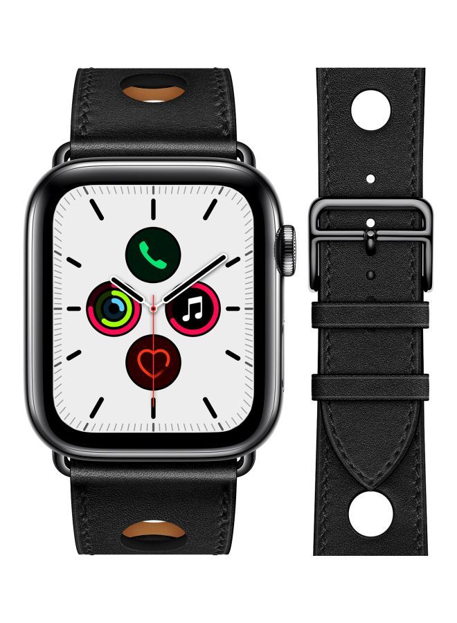 NIBEMINENT Replacement Band For Apple Watch Series 5/4/3/2/1 44/42mm Black - Image 2