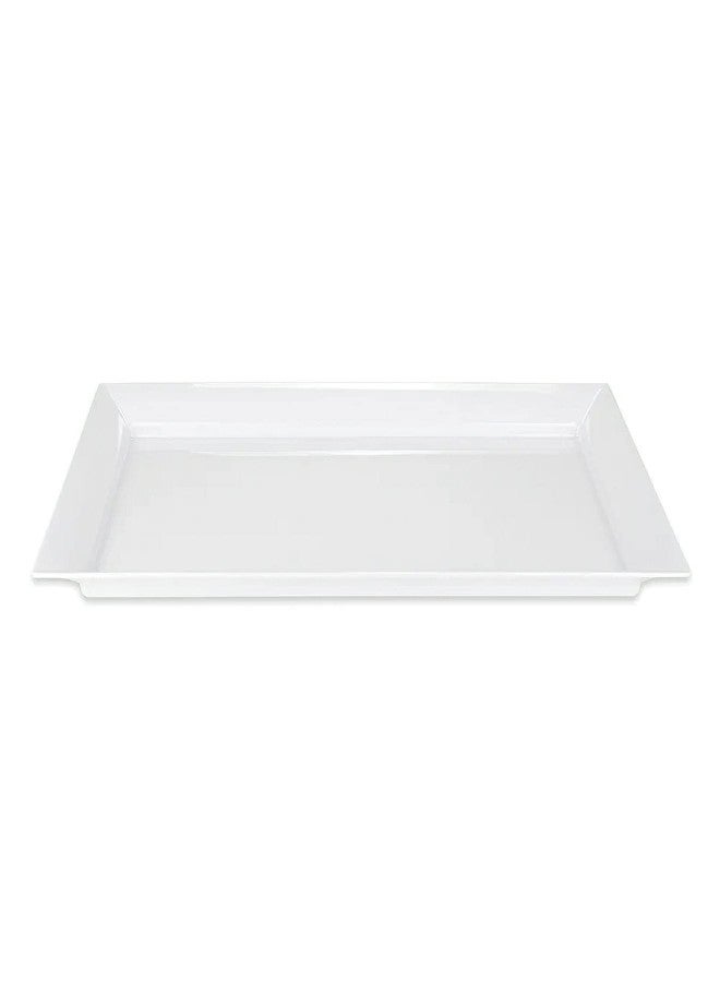 Get G.E.T. ML-242-W White 28" x 16" Rectangular Tray, Break Resistant Dishwasher Safe Melamine Plastic, Siciliano Collection - Image 1