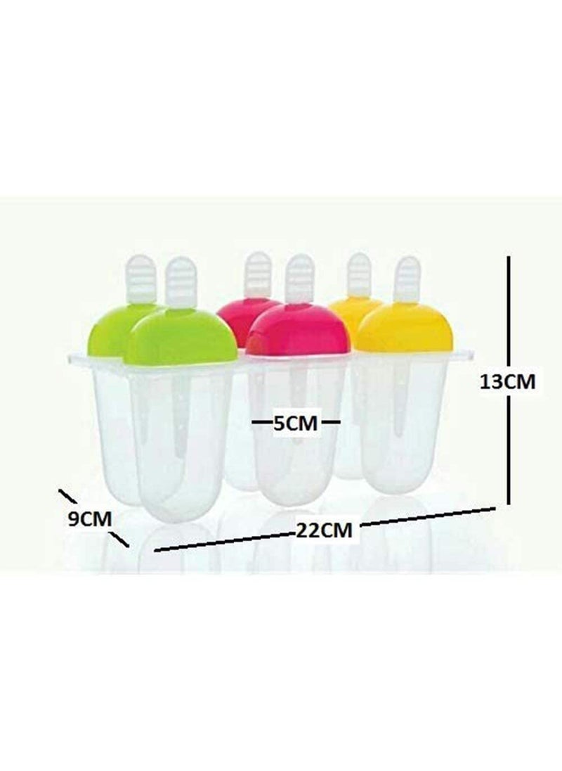 FIRMER - Firmer Food Grade Reusable Ice Candy Mould for Home | Homemade Ice Candy Maker | Frozen Ice Pop Mould | Kulfi Candy for Children and Adult | Multicolor | Set of 6 - Image 1