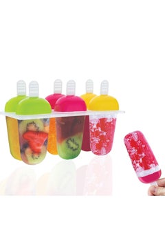Firmer Food Grade Reusable Ice Candy Mould for Home | Homemade Ice Candy Maker | Frozen Ice Pop Mould | Kulfi Candy for Children and Adult | Multicolor | Set of 6