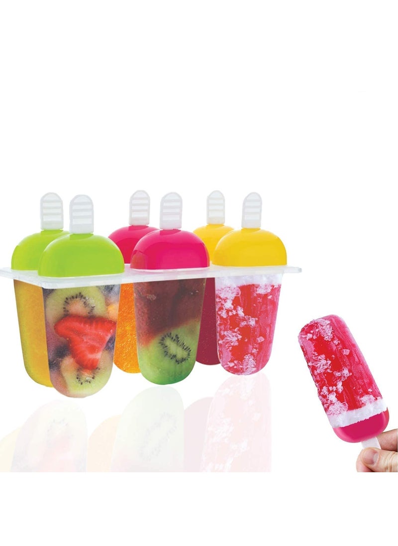FIRMER - Firmer Food Grade Reusable Ice Candy Mould for Home | Homemade Ice Candy Maker | Frozen Ice Pop Mould | Kulfi Candy for Children and Adult | Multicolor | Set of 6 - Image 1