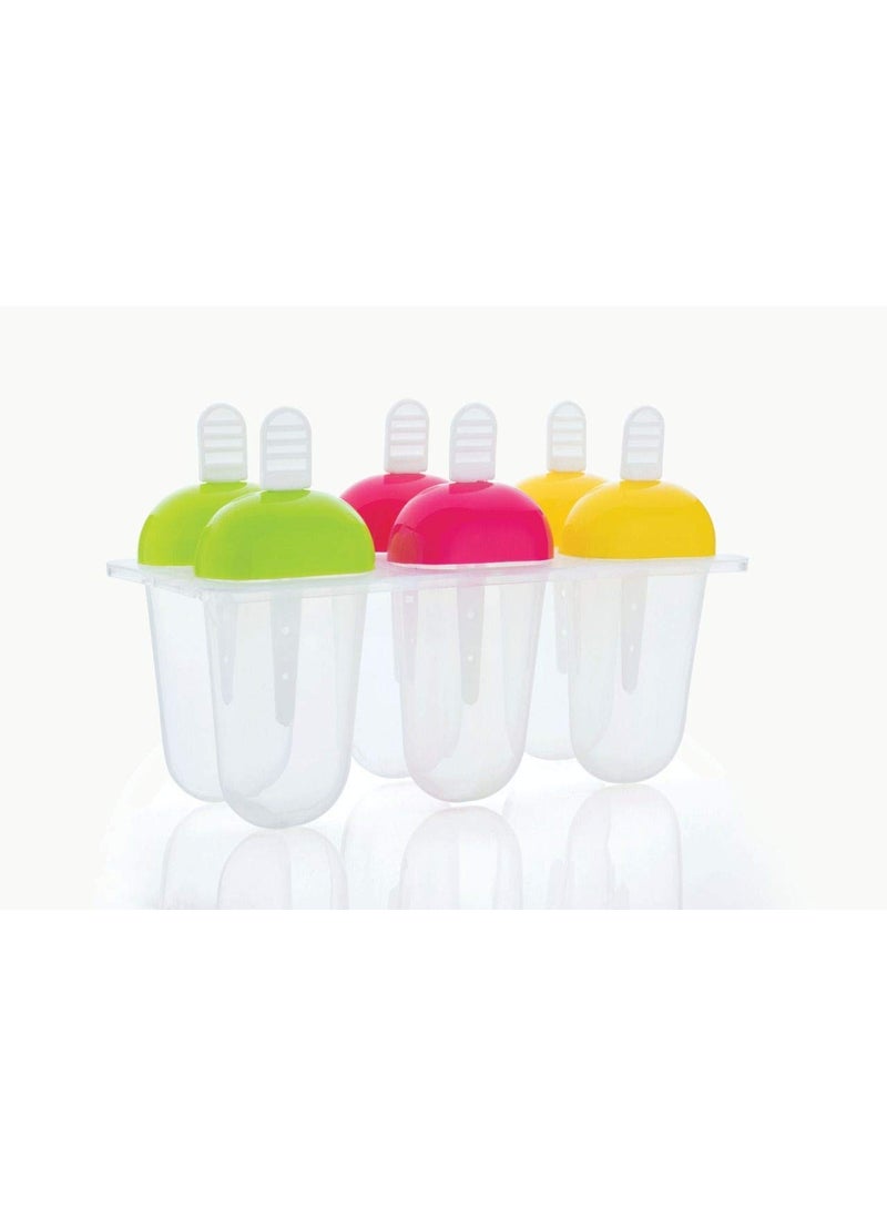FIRMER - Firmer Food Grade Reusable Ice Candy Mould for Home | Homemade Ice Candy Maker | Frozen Ice Pop Mould | Kulfi Candy for Children and Adult | Multicolor | Set of 6 - Image 1
