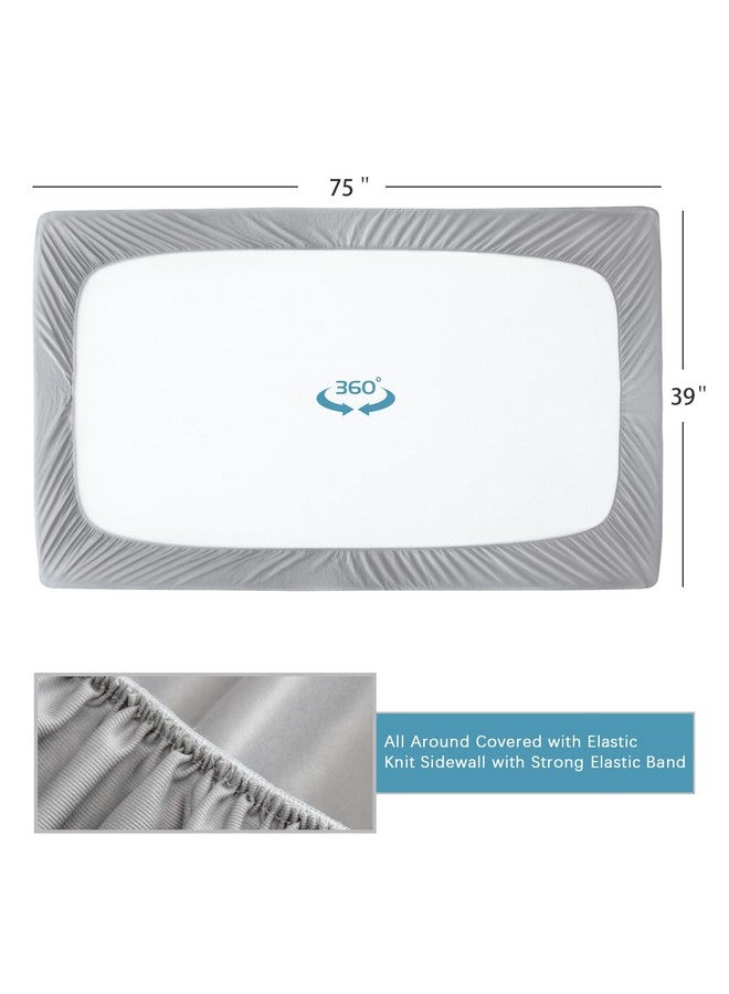 Biloban Twin Fitted Sheet 2 Pack, Twin Bedding Fitted Sheets Only with Deep Pocket up to 14", Bottom Sheet, Shrinkage & Stain Resistant Bed Sheets, Wrinkle Free & Easy Care, Grey - Image 4