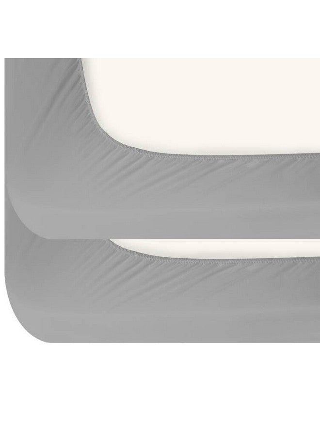 Biloban Twin Fitted Sheet 2 Pack, Twin Bedding Fitted Sheets Only with Deep Pocket up to 14", Bottom Sheet, Shrinkage & Stain Resistant Bed Sheets, Wrinkle Free & Easy Care, Grey - Image 3