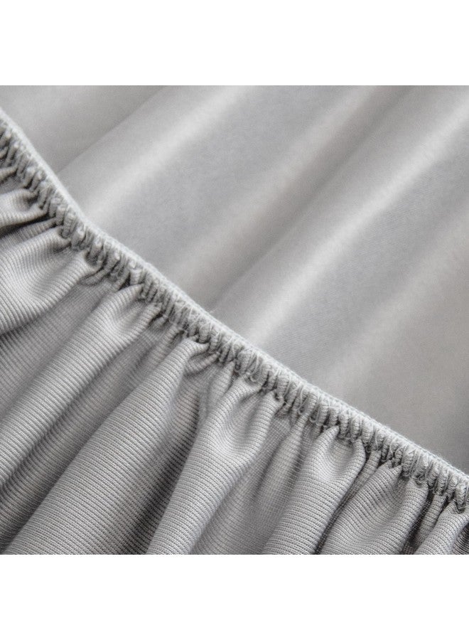 Biloban Twin Fitted Sheet 2 Pack, Twin Bedding Fitted Sheets Only with Deep Pocket up to 14", Bottom Sheet, Shrinkage & Stain Resistant Bed Sheets, Wrinkle Free & Easy Care, Grey - Image 2