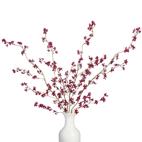 Ammyoo 4Pcs Fake Flowers Blossom Branches Artificial Flowers for Indoor Decor, Faux Long Stem Realistic Indoor Plants for Vase Wedding Home Office Bedroom Party Table Centerpieces Decor - Image 1
