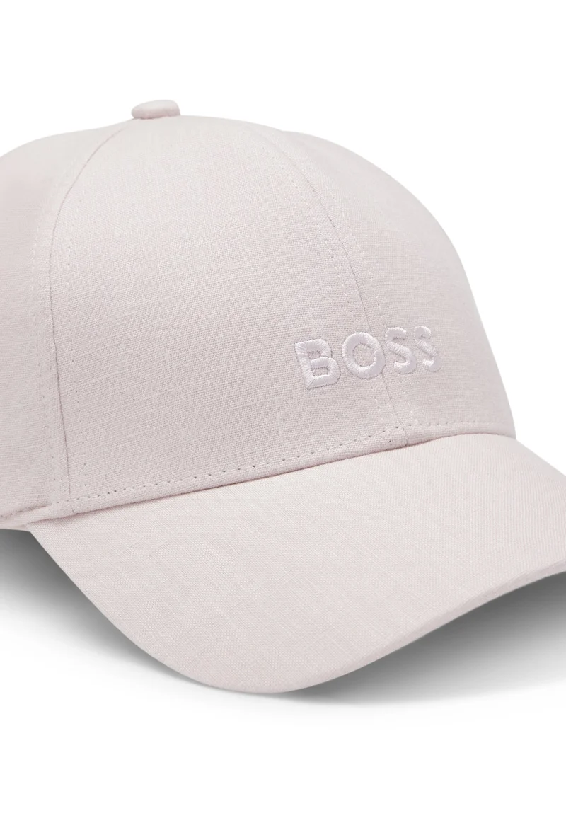BOSS light pink Linen cap with embroidered logo for Women | Best Price UAE