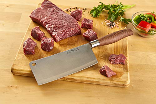 IMUSA USA IMU-73053 5.5" Stainless Steel Cleaver with Woodlook Handle - Image 3