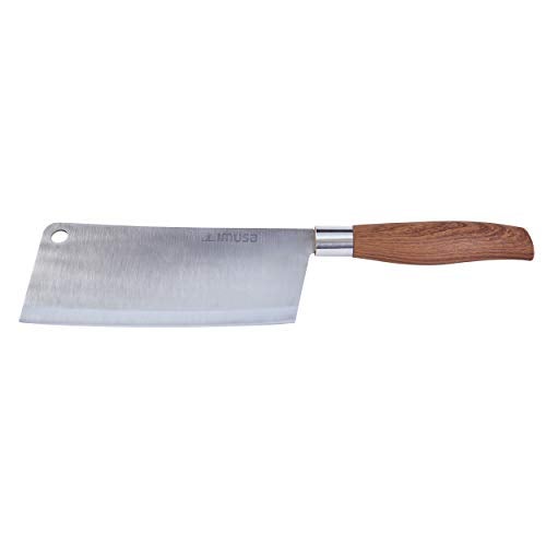 IMUSA USA IMU-73053 5.5" Stainless Steel Cleaver with Woodlook Handle - Image 1