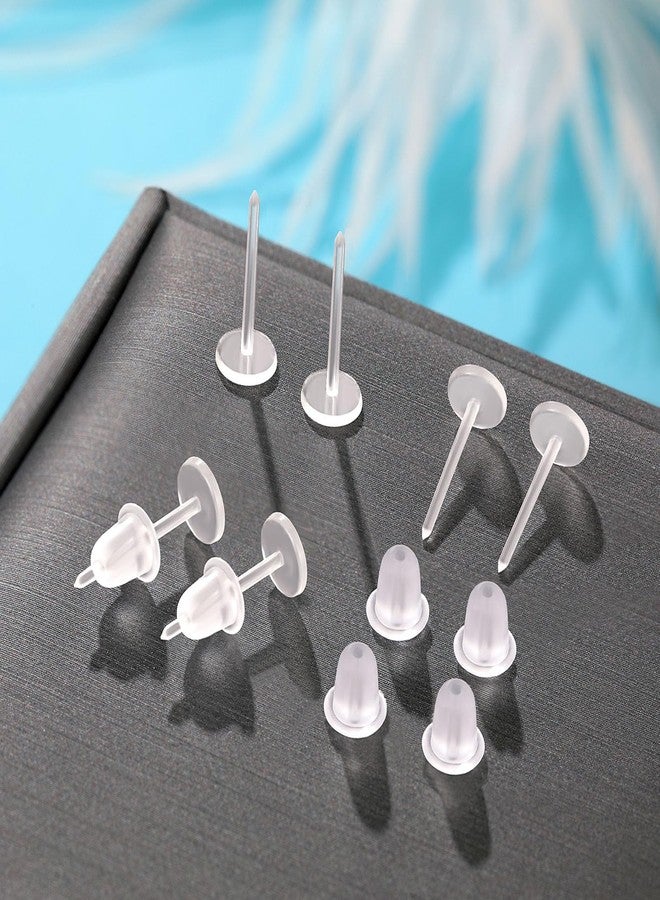 Formulen 5mm Clear Plastic Earrings, 100 Pieces, Clear Silicone Rubber Earring Backs, Sports, DIY - Image 2