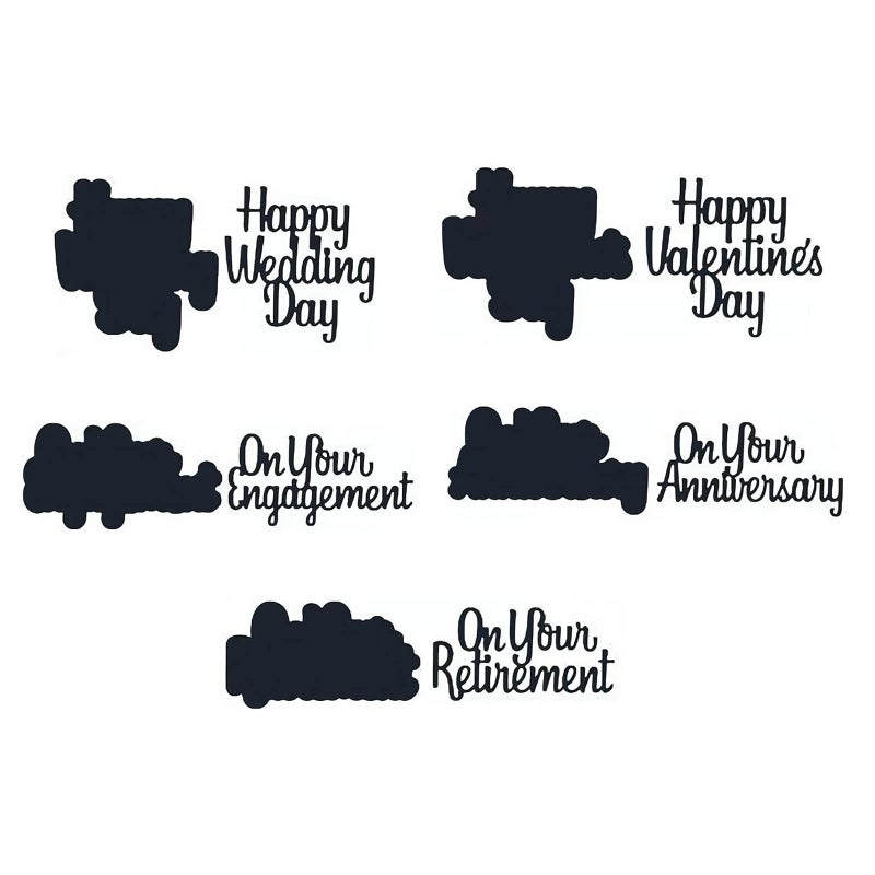 Briartw Important Days Happy Wedding Day Valentine's Day on Your Engagement Anniversary Retirement Phrases Metal Stencil Cutting Dies for Card Making Photoes Album Decor Scrapbooking Embossing