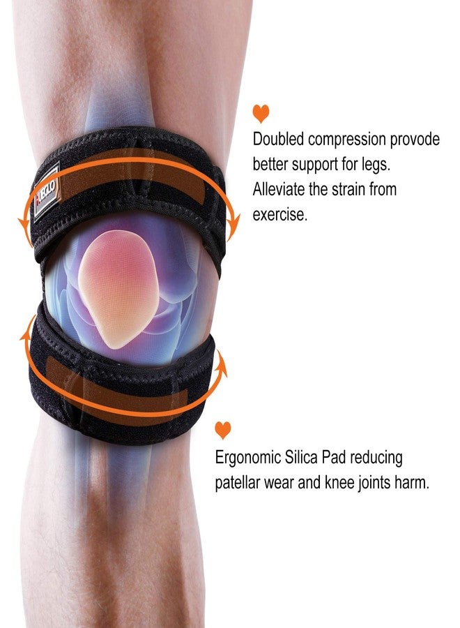 HUEGLO Patellar Tendon Support Strap Women Men Knee Brace for Knee Knee Pain Relief ,Knee Stabilizer Support for Meniscus Tear,Tendonitis,Osgood Schlatter,Arthritis, Injury Recovery,Sports,12"-18" (1 - Image 4
