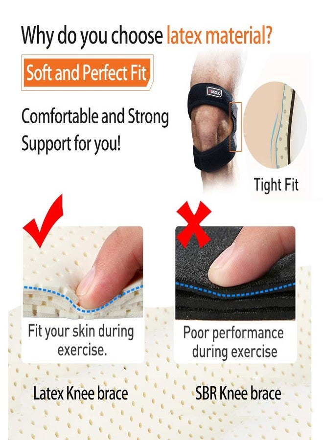 HUEGLO Patellar Tendon Support Strap Women Men Knee Brace for Knee Knee Pain Relief ,Knee Stabilizer Support for Meniscus Tear,Tendonitis,Osgood Schlatter,Arthritis, Injury Recovery,Sports,12"-18" (1 - Image 2