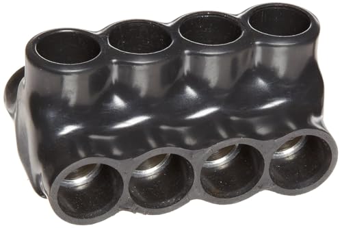 Morris Products 97644 Black Insulated Multi-Cable Connector - Dual Entry 4 Ports 250 - 6 Wire Range, 1-Pack - Image 1