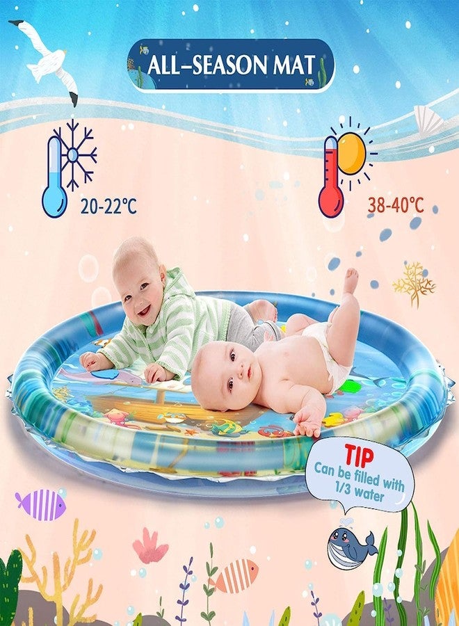 Baby Kids Water Play Mat Toys Inflatable Tummy Time Water Play Mat and Toddlers Perfect Fun Activity Inflatable Mat, Outdoor Water Play Mat for Baby (40 x 40 x 2.5 inches), Blue - Image 4