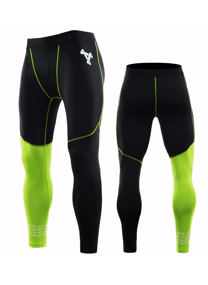 Loquat Men Quick Dry Breathable Sports Sweatpants Black/Green 