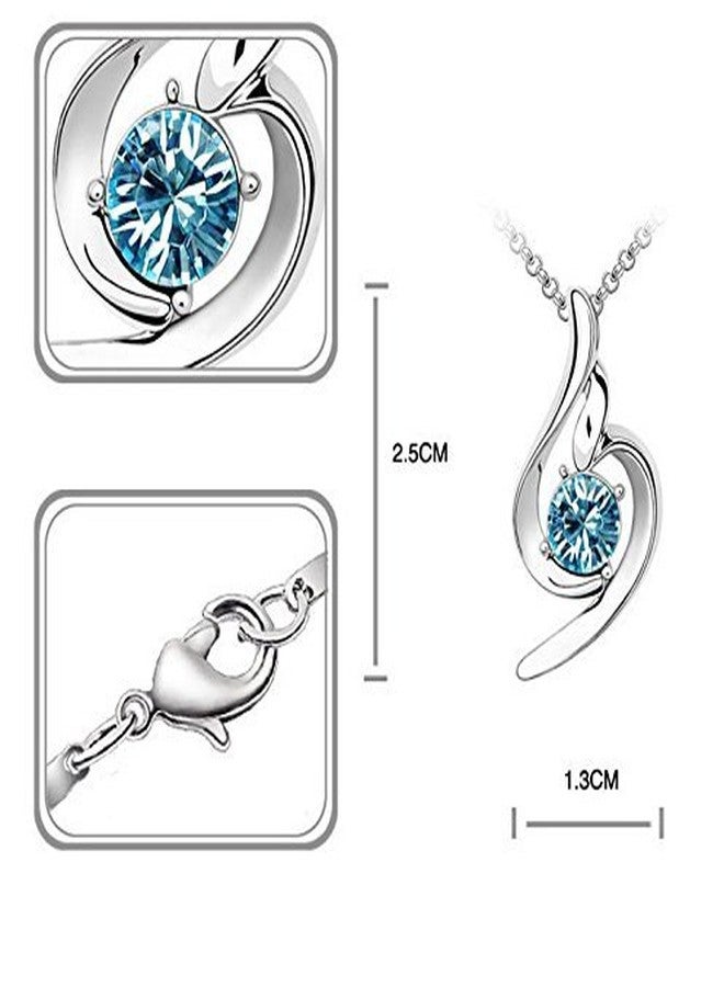 Shining Diva 18k White Gold Plated Stylish Crystal Necklace Pendant Gift For Girls Women (vg5925np) - Image 3