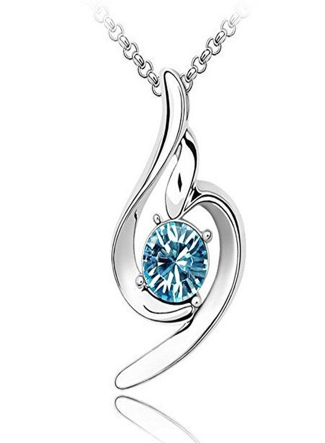 Shining Diva 18k White Gold Plated Stylish Crystal Necklace Pendant Gift For Girls Women (vg5925np) - Image 2