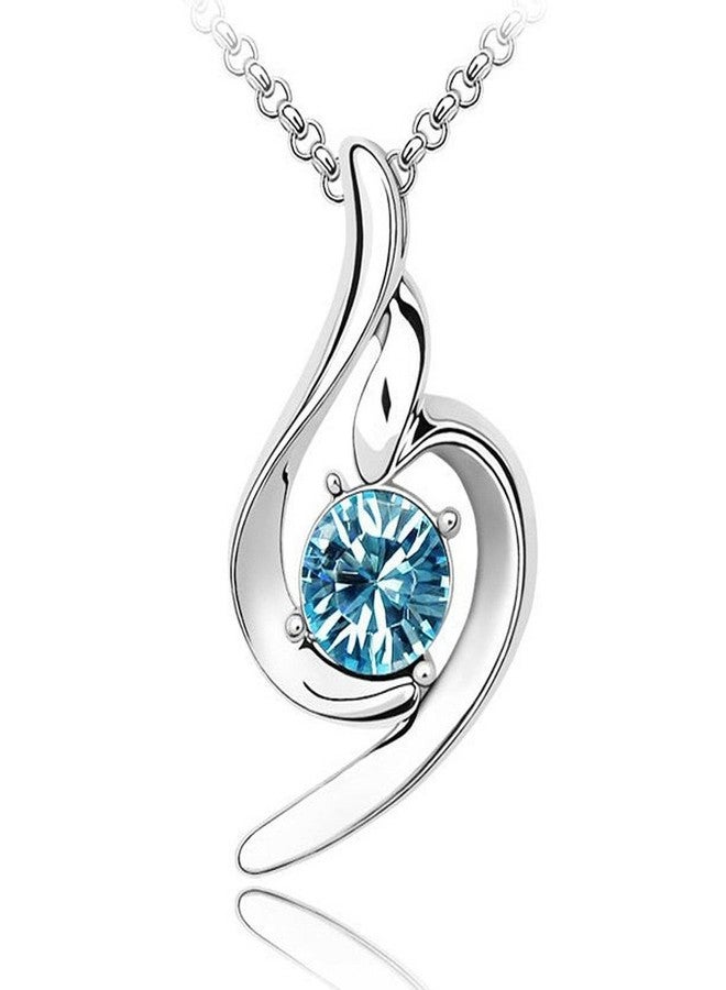 Shining Diva 18k White Gold Plated Stylish Crystal Necklace Pendant Gift For Girls Women (vg5925np) - Image 1