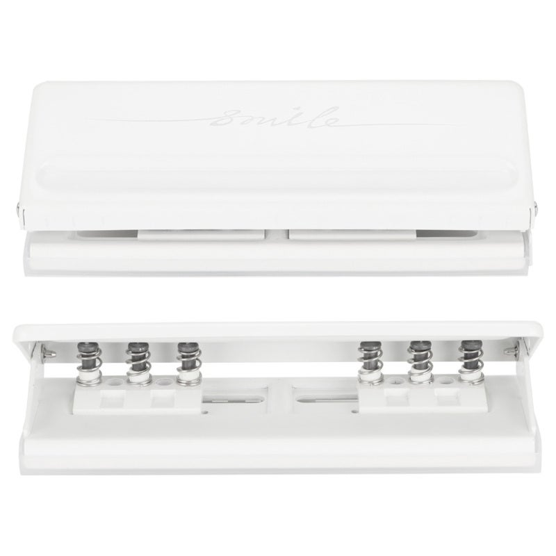 Adjustable Hole Puncher: 6 Hole, Sliding Hole Spacing Adjustment, Preset Automatic Positioning - Rugged Durable, Smooth High Quality Cutter Head for Office, School, Desk Use - Image 3