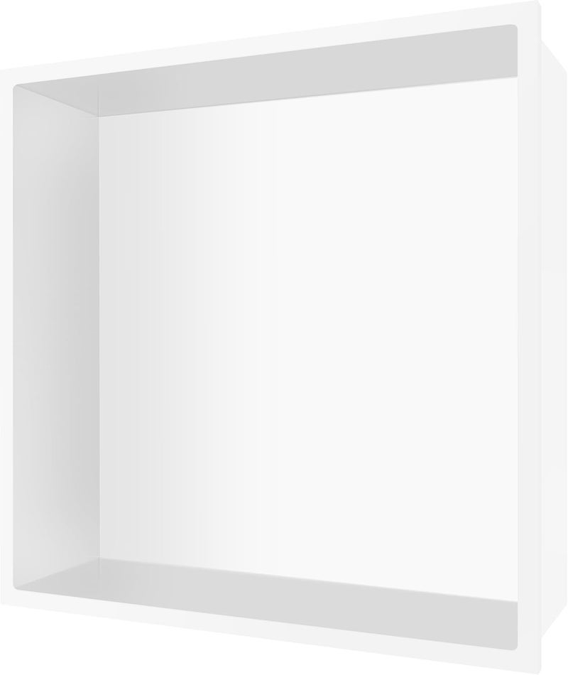 BATHFINESSE Shower Niche - No Tile Needed, 12 x 12 White Recessed Shower Niche Insert for Tile Ready Bathroom Storage Over Mount Installation - Image 1
