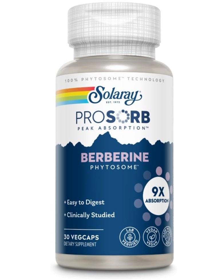 Solaray Berberine Phytosome - 9X Absorption 30 Capsules 30 servings 