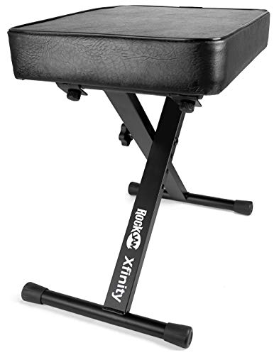 RockJam Premium Adjustable Padded Keyboard Bench or Piano Stool with Lessons. - Image 1