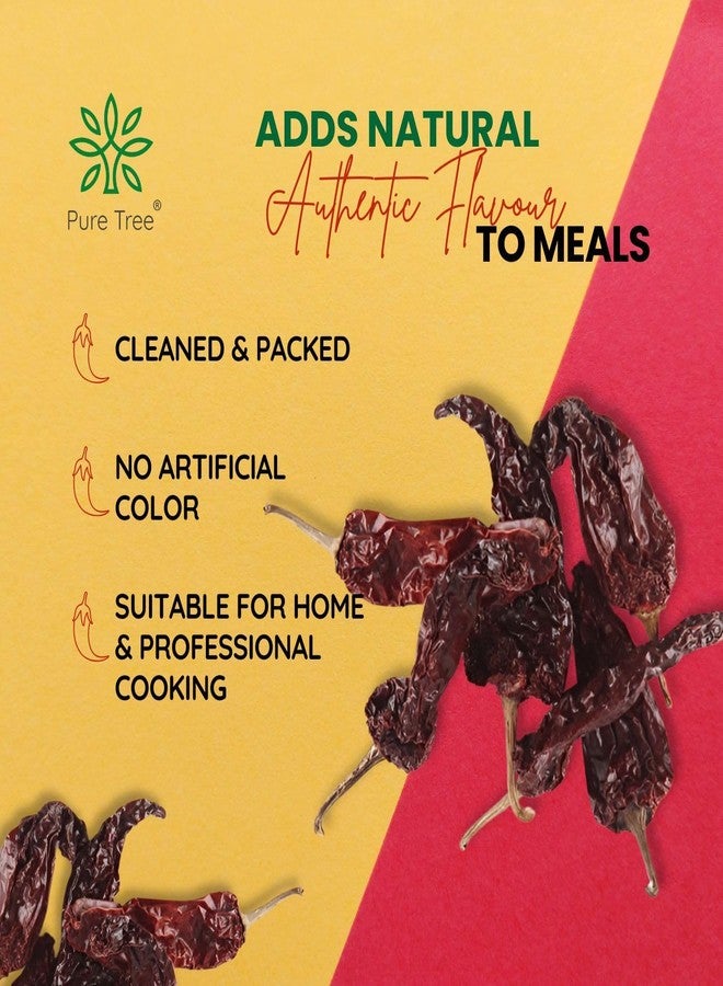 Pure Tree Certified Organic Byadagi Chilli Whole | 100 g | Byadagi Chilli Whole Stemless | Byadagi Mirchi Whole | Bedgi Mirchi, Byadgi Kaddi Known For Vibrant Red Color Unique Flavor - Image 3