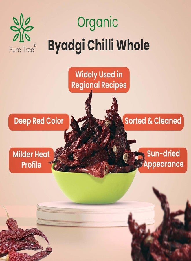 Pure Tree Certified Organic Byadagi Chilli Whole | 100 g | Byadagi Chilli Whole Stemless | Byadagi Mirchi Whole | Bedgi Mirchi, Byadgi Kaddi Known For Vibrant Red Color Unique Flavor - Image 5