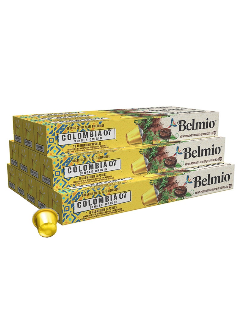 Belmio Bio Single Origin Colombia - 120 Coffee Capsules - Colombia Espresso - Intensity 7 - Aluminum Nespresso Compatible Capsules - Made in Belgium - Image 1