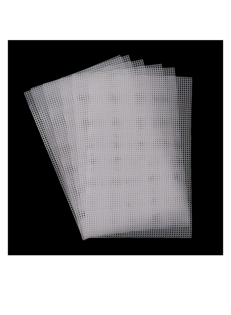 كابتن تيك Plastic Mesh Canvas Sheets, 6 Pcs Clear Plastic Canvas Sheets, Big Size Clear Needlepoint Embroidery, Blank Canvas Sheets for Embroidery Projects, Acrylic Yarn Crafting, Knit Crochet Projects - Image 1