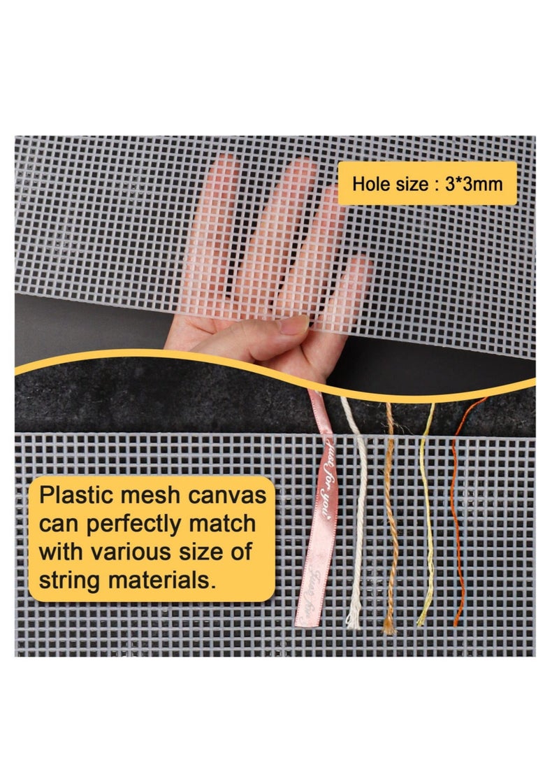 كابتن تيك Plastic Mesh Canvas Sheets, 6 Pcs Clear Plastic Canvas Sheets, Big Size Clear Needlepoint Embroidery, Blank Canvas Sheets for Embroidery Projects, Acrylic Yarn Crafting, Knit Crochet Projects - Image 3