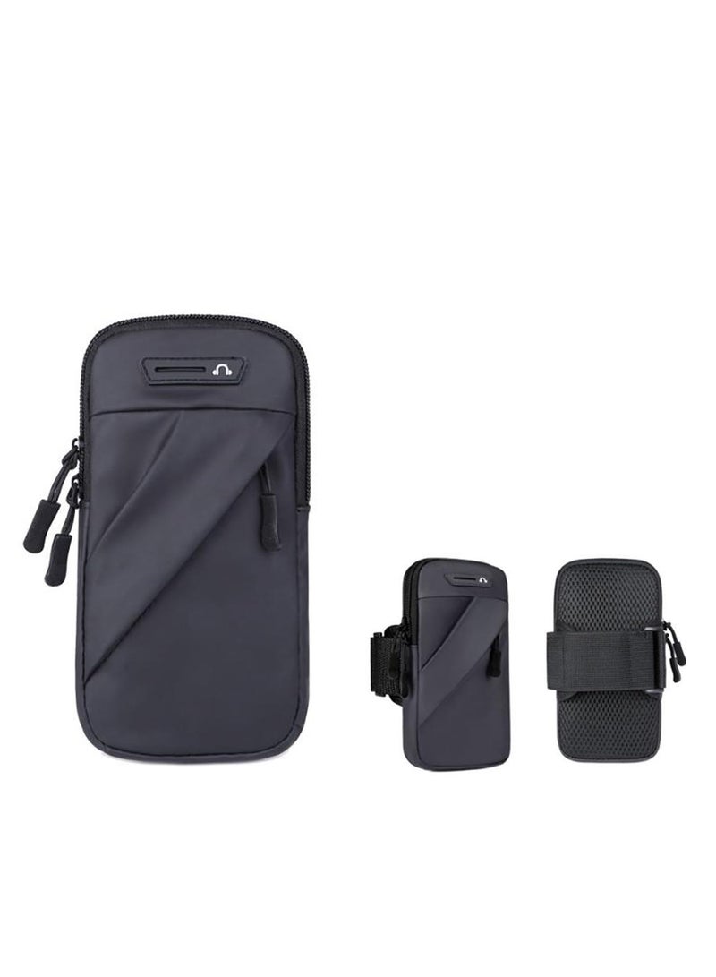 SOLARAE Phone Holder for Running Cell Phone Arm Bands Phone Strap Armband Fits iPhone and Android Use for Running Walking Hiking and Biking Black 6.7 Inches - Image 1