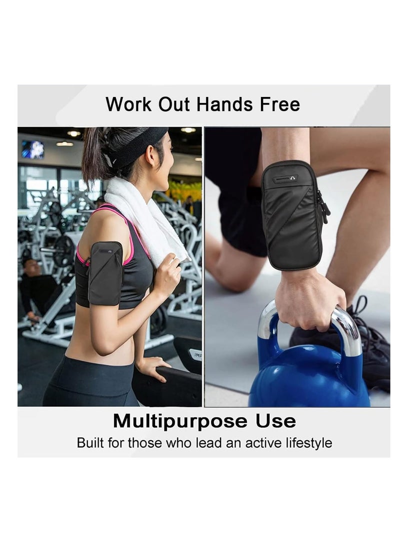 SOLARAE Phone Holder for Running Cell Phone Arm Bands Phone Strap Armband Fits iPhone and Android Use for Running Walking Hiking and Biking Black 6.7 Inches - Image 3