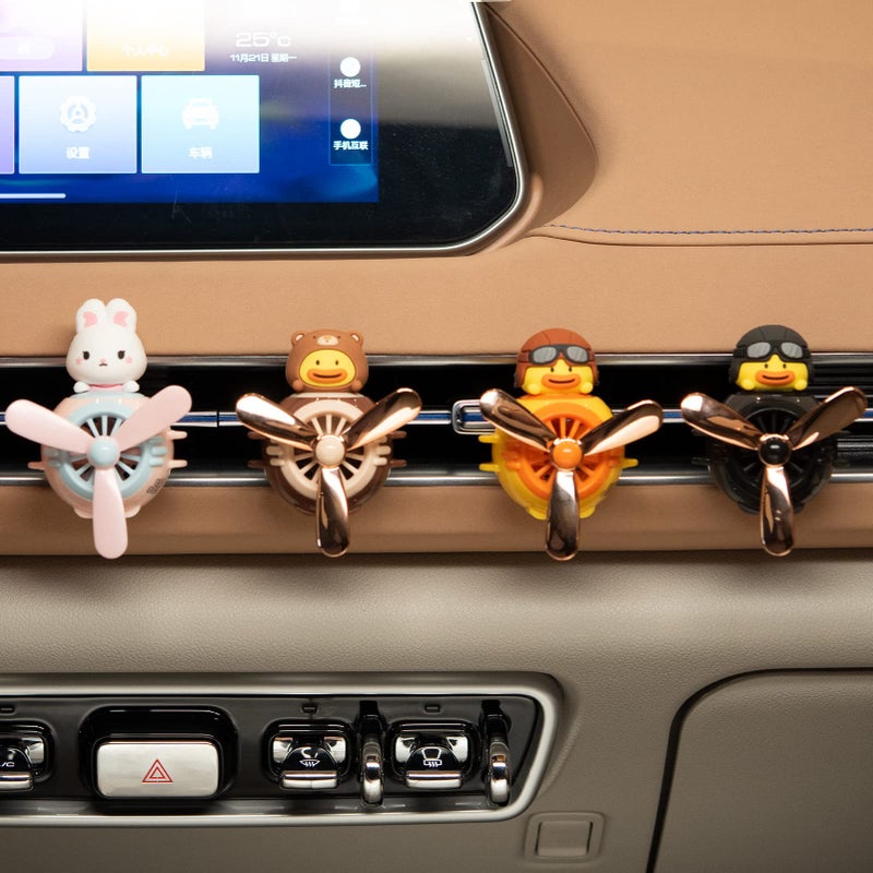 Yokosea Pilot Rabbit Cute Car Diffuser - Rotating Propeller Cartoon Automotive Air Outlet Fan Creative Car Perfume Decoration - Automotive Air Fresheners - Image 5