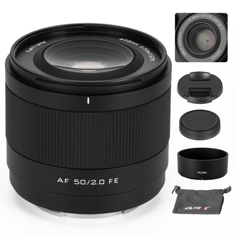 VILTROX 50mm F20 FEMount AF 50mm F2 Lens for Sony E Full Frame STM Auto Focus Prime Lens for Sony EMount Cameras A7C A7ll A7RlI A7SIII A7III A7RIII A7IV A7RIV A9 A1 FX3 A7RV ZVE1 A7CR A7CII A93 - Image 2