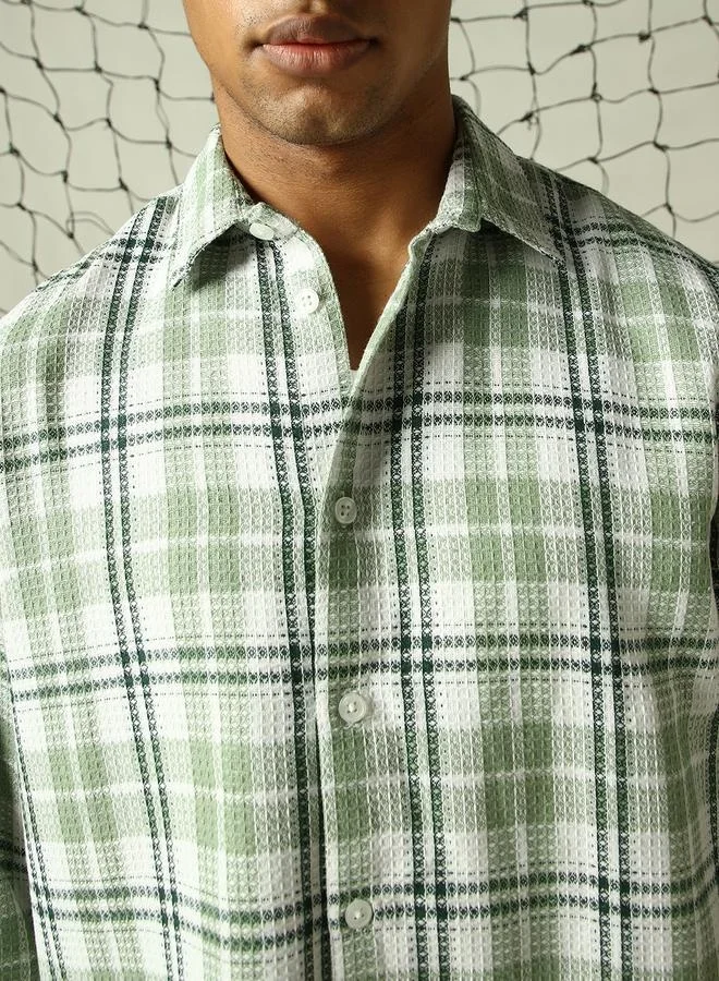 Hubberholme Green Shirt for Men, Trendy Casual Look