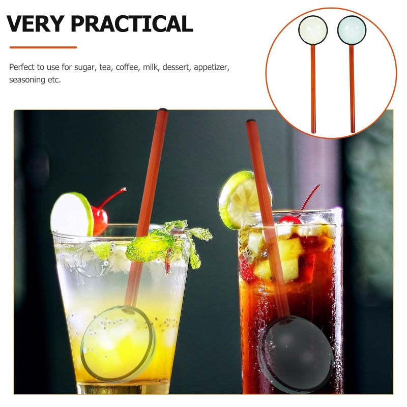Heat Resistant Glass Coffee Stirring Spoons Set of 2 Long Handled Mixing Spoons for Kitchen Dessert - Image 4