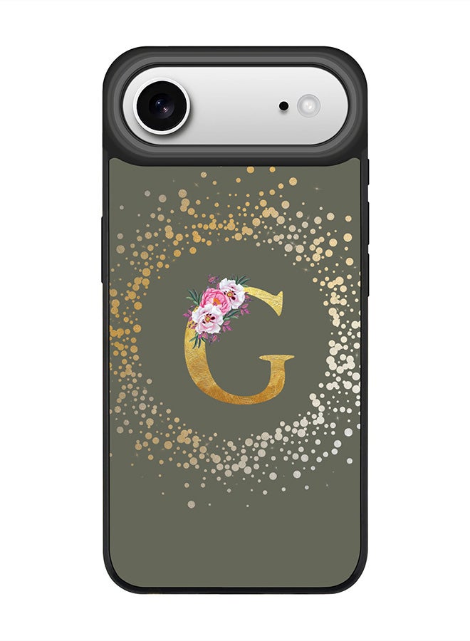 Stylizedd iPhone Air Case, [Compatible with MagSafe] Slim Magnetic cover Phone Case iPhone Air -Custom Monogram Floral - G  (Olive Green ) - Image 1