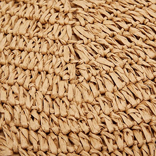 Caistre Summer Casual Straw Tote Bag Large Capacity Woven Shoulder Handbag for Summer Beach Vocation (A-beige) - Image 5