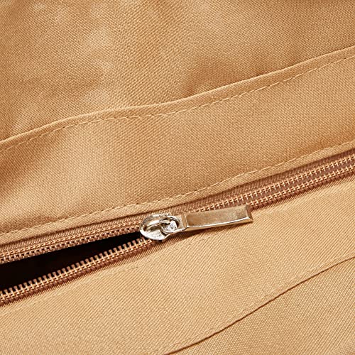 Caistre Summer Casual Straw Tote Bag Large Capacity Woven Shoulder Handbag for Summer Beach Vocation (A-beige) - Image 3