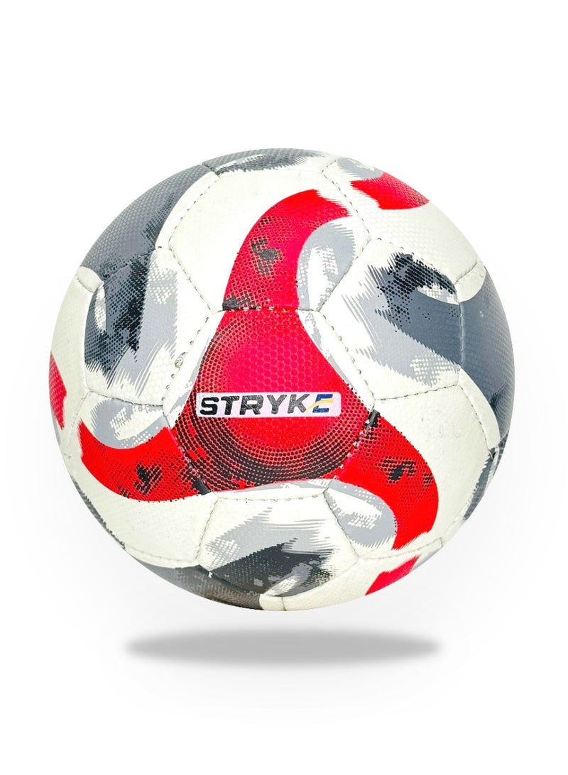Toyland PU Football Size 5 – 32 Panel Hand Stitched Training and Match Soccer Ball for Outdoor Sports, Red & Grey - Image 1