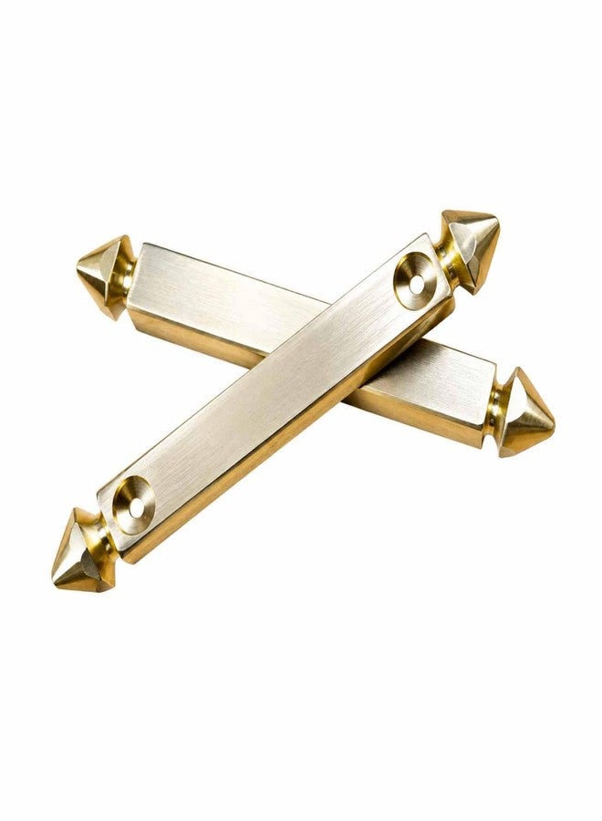 Coolboss Bigger Size Design Dayakattai Pachikalu, Ancient Indian Traditional Brass Dice 2 Pieces 11cm, Pakatai, Dalagalu Chakka, Phasa, Pachisi, Chaupar, Chausar for Snake and Ladder, Ludo and Board Games - Image 1