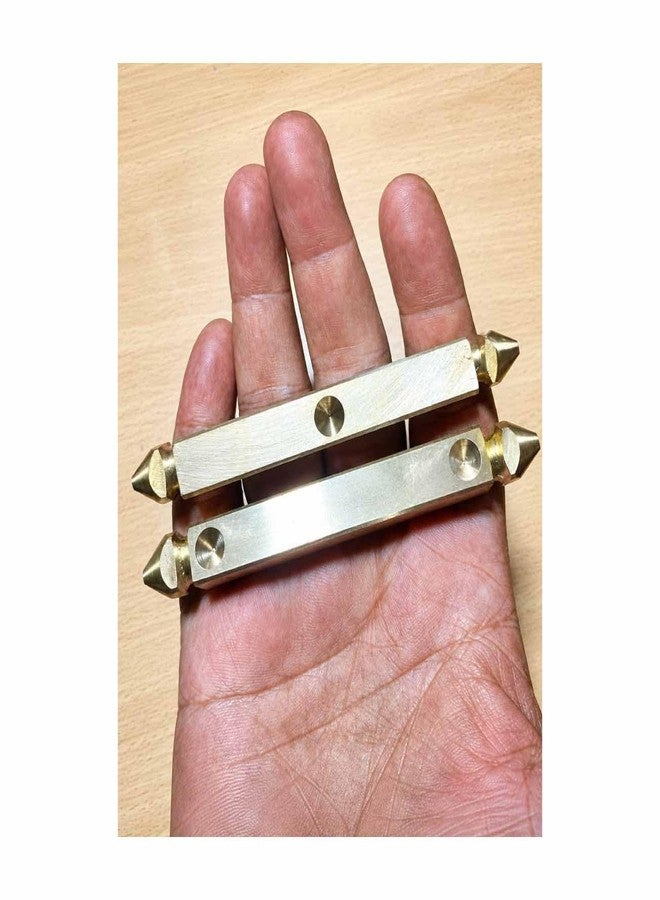 Coolboss Bigger Size Design Dayakattai Pachikalu, Ancient Indian Traditional Brass Dice 2 Pieces 11cm, Pakatai, Dalagalu Chakka, Phasa, Pachisi, Chaupar, Chausar for Snake and Ladder, Ludo and Board Games - Image 2