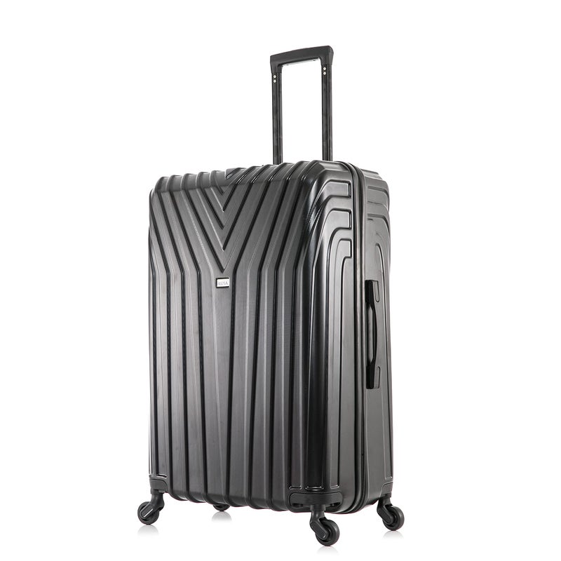 InUSA VASTY Luggage with Spinner Wheels | Durable Lightweight Hardside Suitcase, Travel Bag with Handle and Trolley, 28-Inch Large Checked Luggage | Black - Image 1