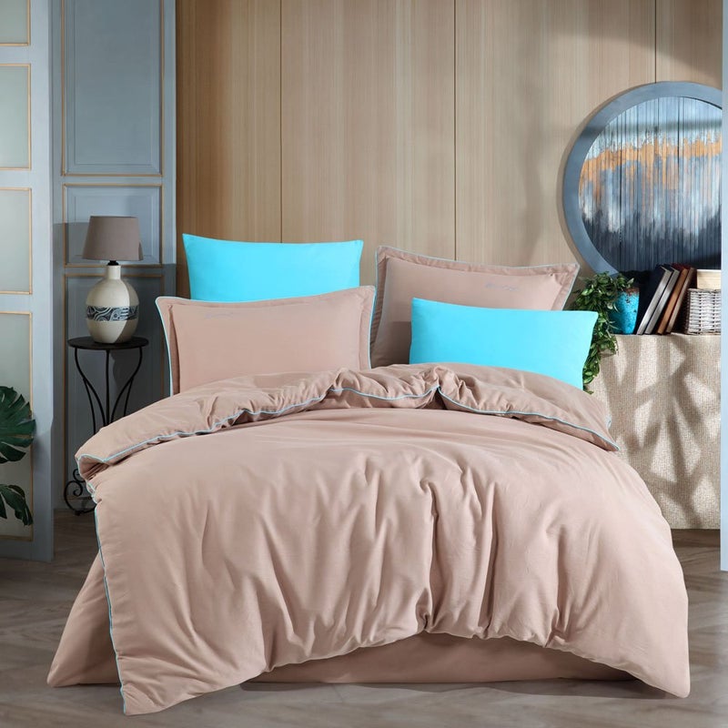Hobby Twill Double Duvet Cover Set - Milky Brown - Image 1