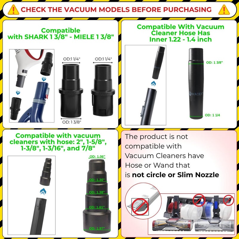 GHAMADE for Shark Navigator NV360 NV356E NV352 NV350 NV355 Vacuum: Hardwood Floor Brush Head, Horsehair Dust Brush Attachment plus Vacuum Extension Wands (for Shark Navigator NV360 NV356E NV352 NV350 NV355) - Image 2